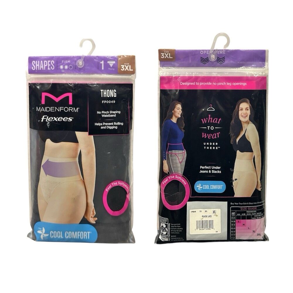 Maidenform Flexees Women's Shapewear Tame Your Tummy Lace Shaping Thong Size 3XL